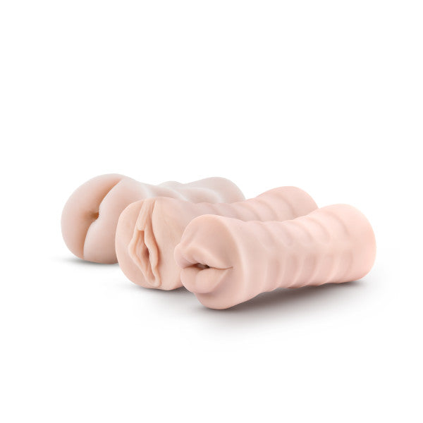 M For Men 3pk Self Lube Vibrating Stroker Kit