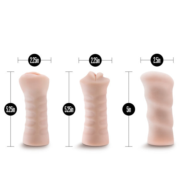 M For Men 3pk Self Lube Vibrating Stroker Kit