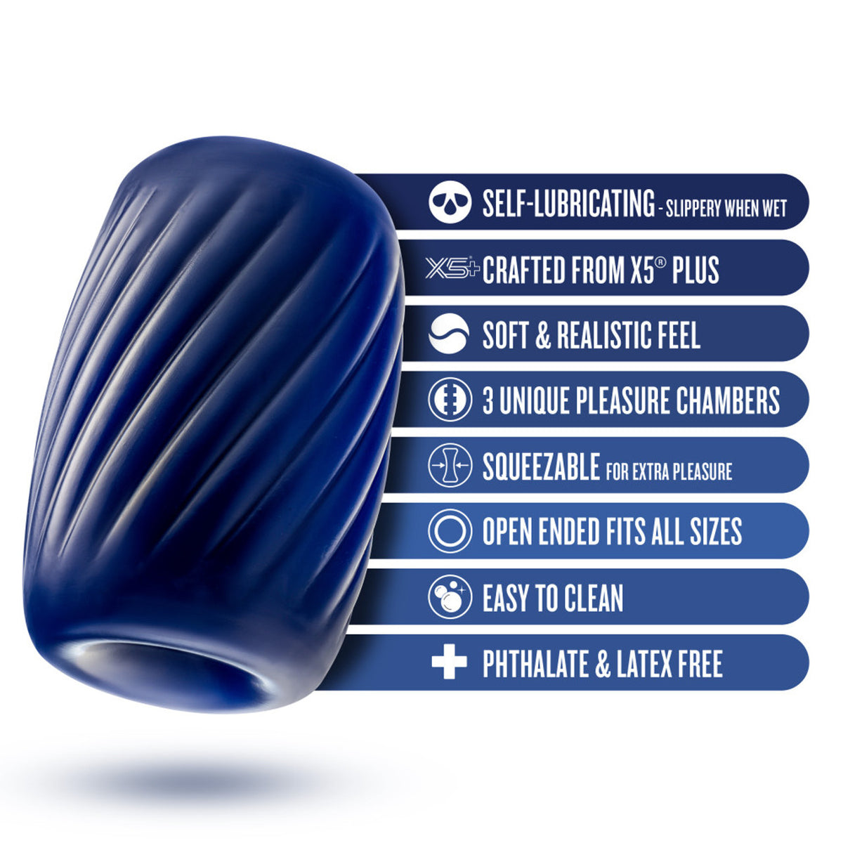 Rize Turbine Self-lubricating Stroker Blue