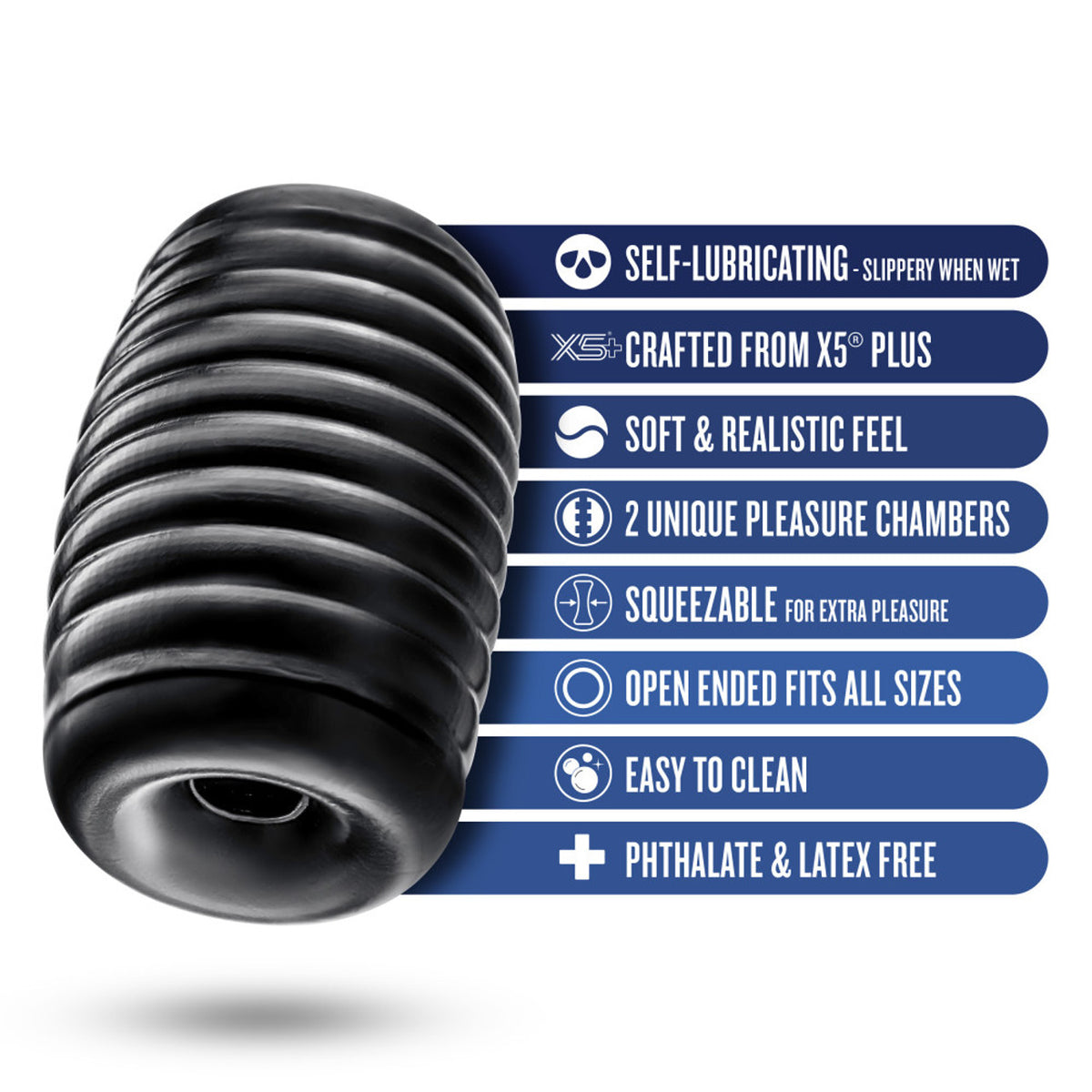 Rize Grasp Self-lubricating Stroker Black
