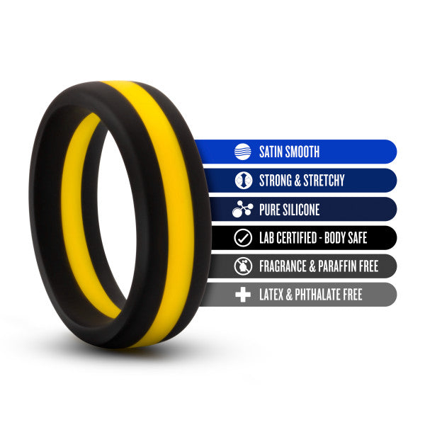 Blush Performance Silicone Go Pro Cock Ring - Black/Gold