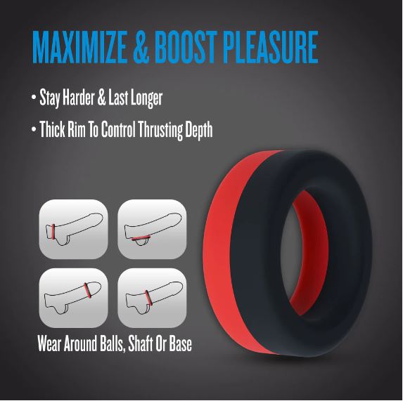 Performance Plus Takeoff Cock Ring Black/red