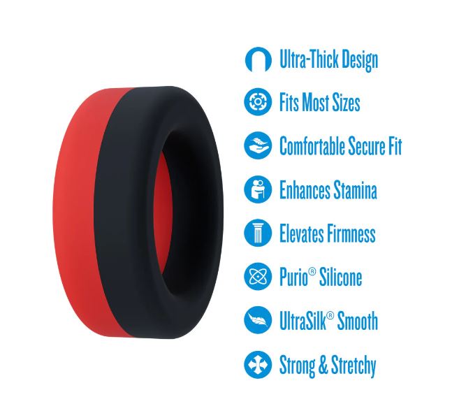 Performance Plus Takeoff Cock Ring Black/red