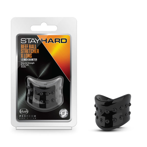 Stay Hard Beef Ball Stretcher Snug X Long 1" Black