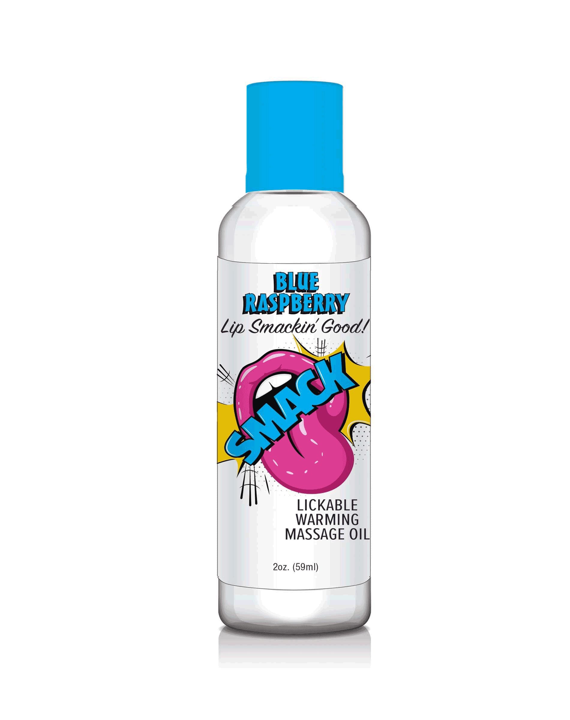 Smack Lickable Massage Oil Blue Raspberry 2 Oz.