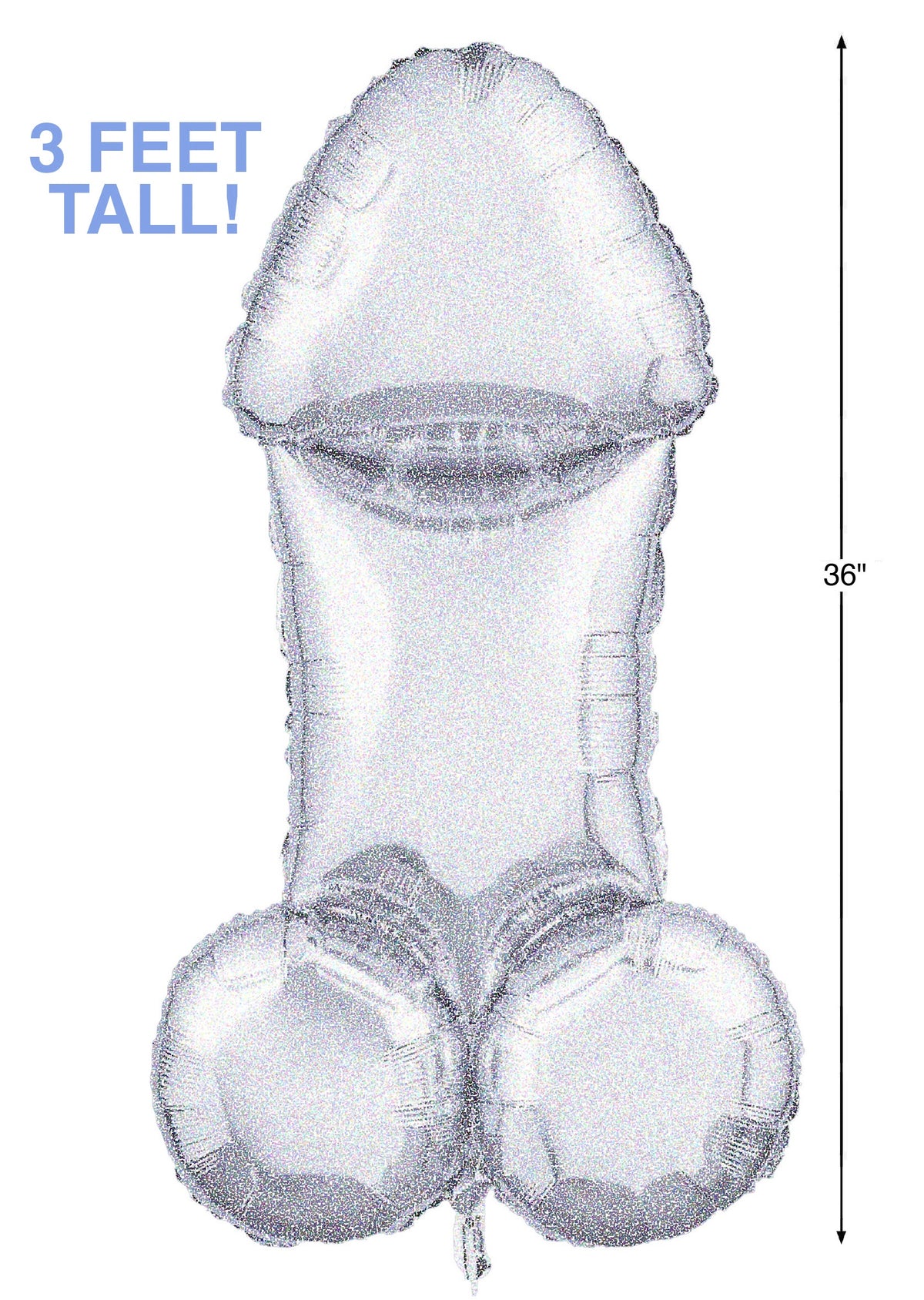 Glitterati Disco Party 3 Ft. Mylar Penis Balloon