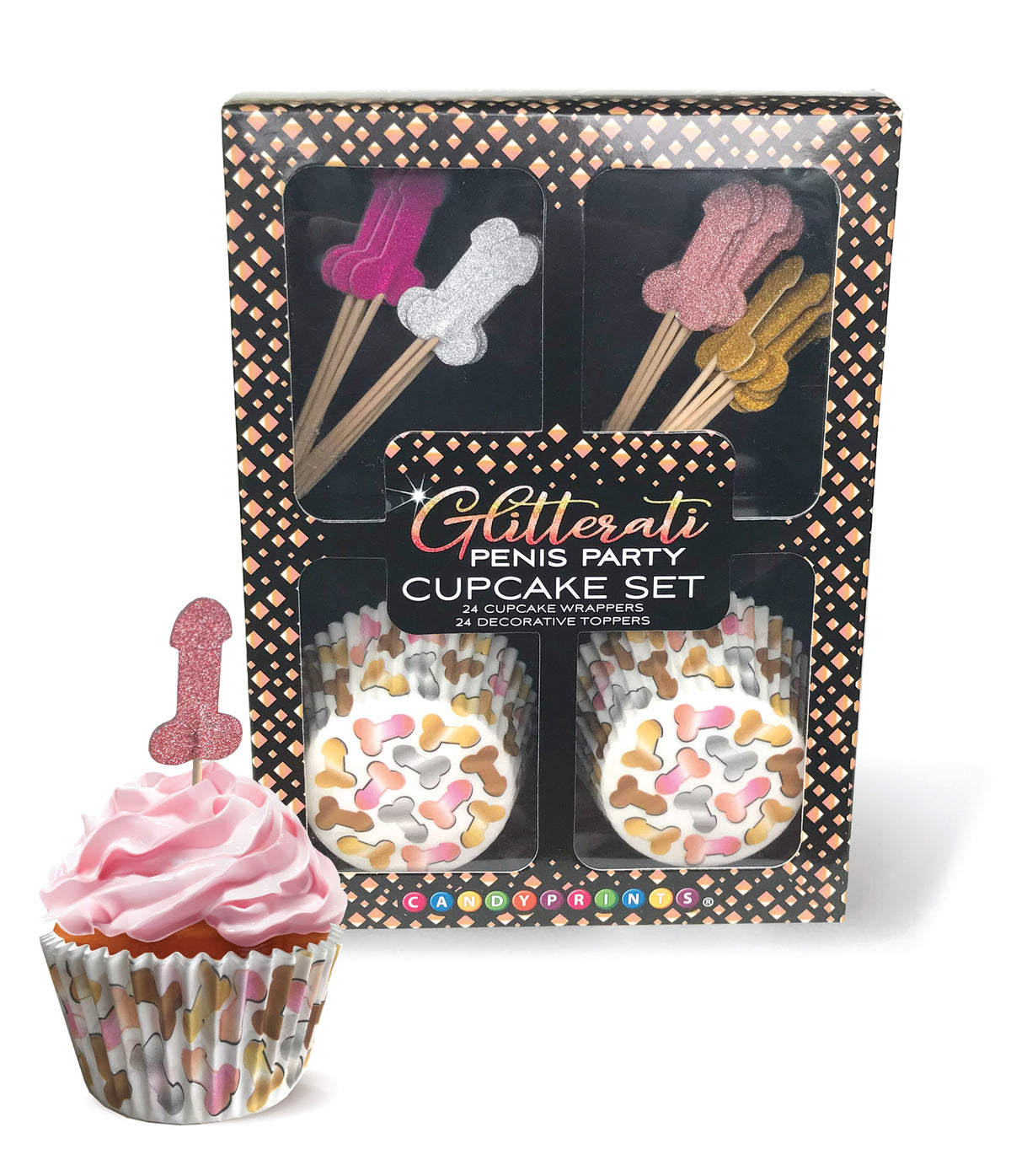 Glitterati Penis Cupcake 48pc Set