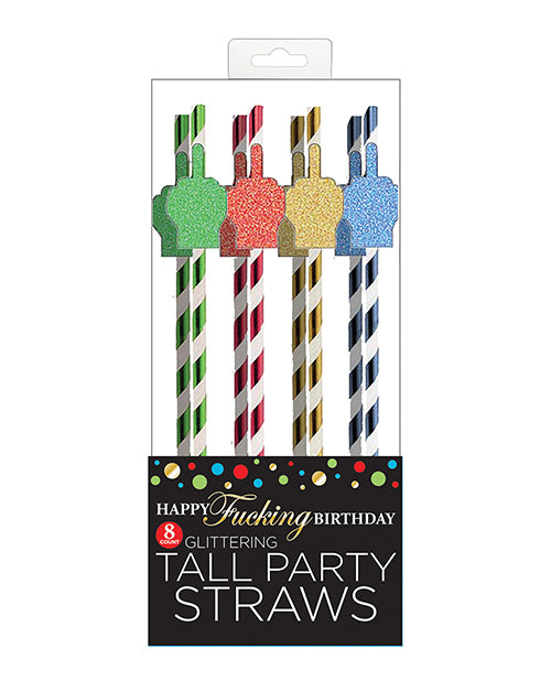 Happy Fucking Birthday Tall Party Straws