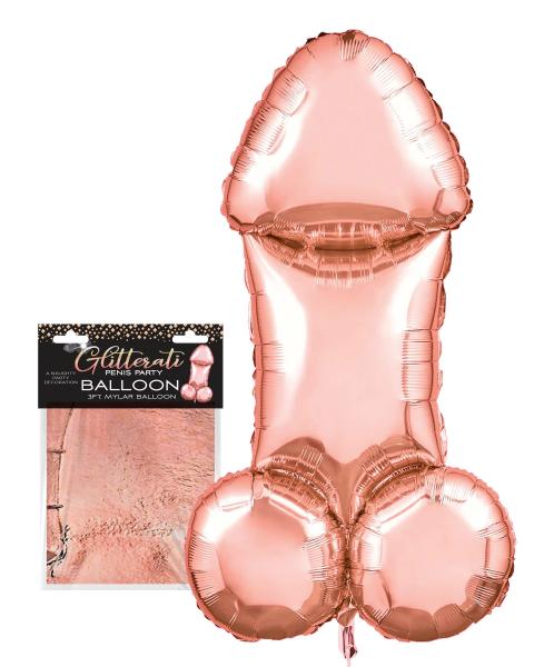 Glitterati 3ft Mylar Balloon Rose Gold