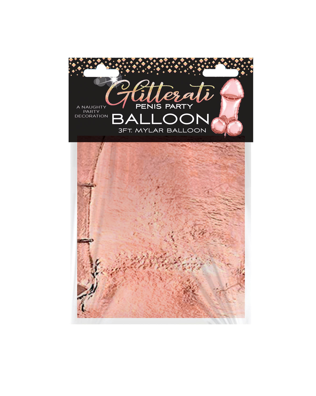 Glitterati 3ft Mylar Balloon Rose Gold