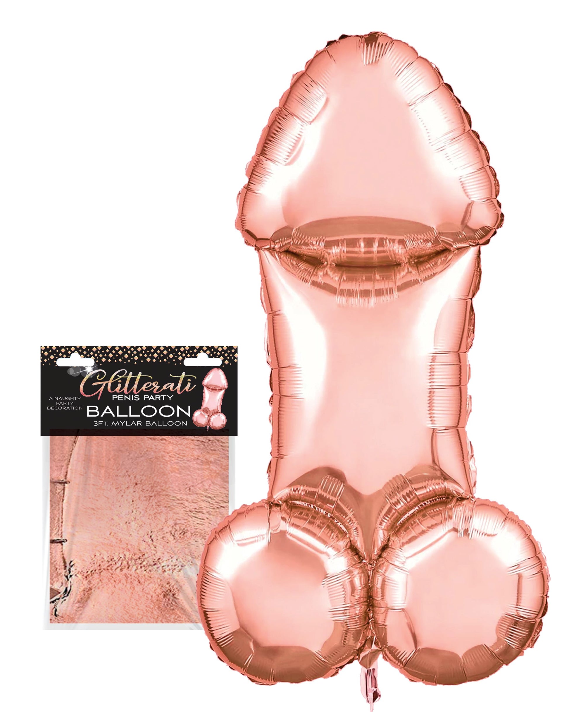 Glitterati 3ft Mylar Balloon Rose Gold
