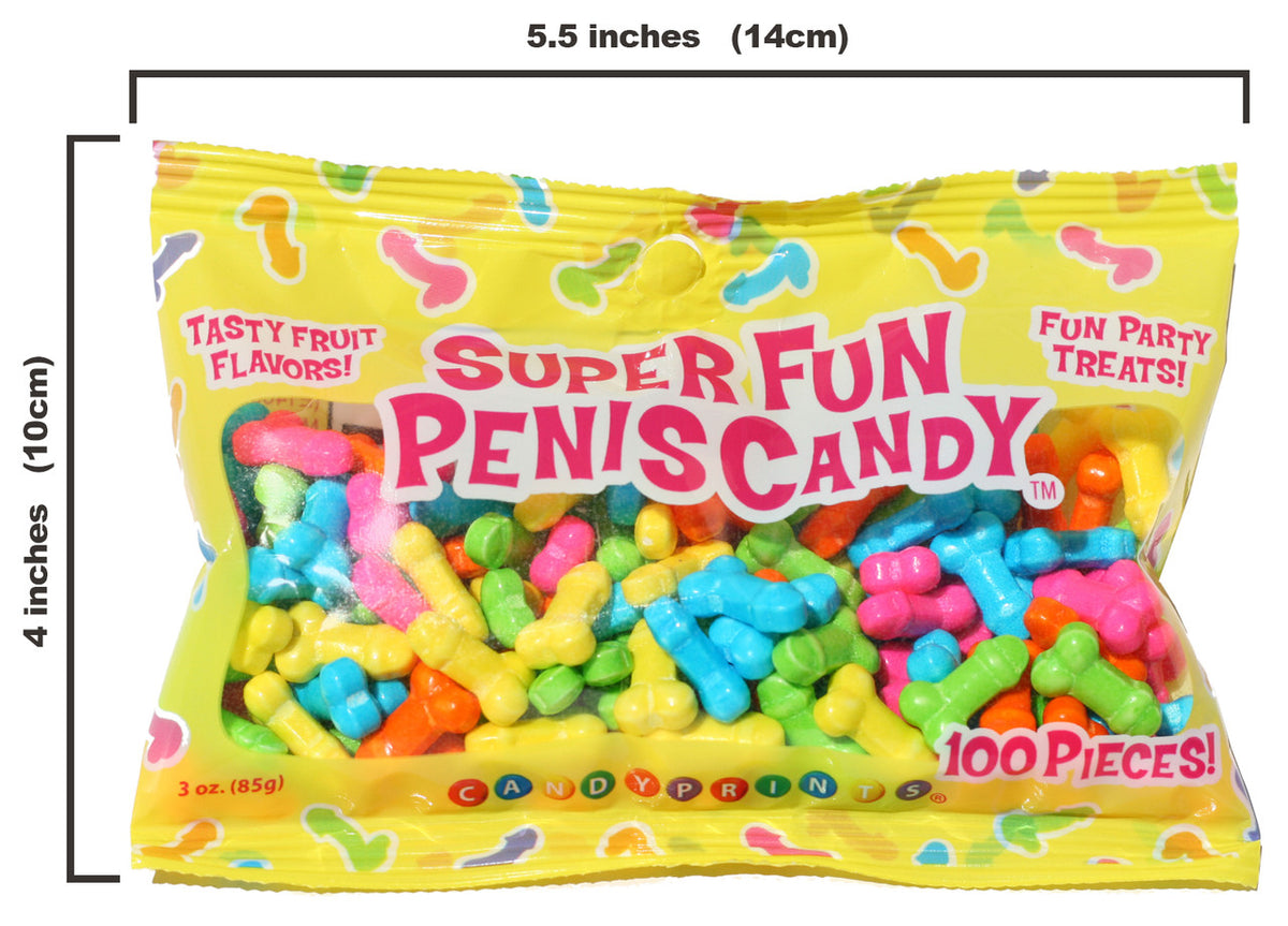 Super Fun Penis Candy 100 Pieces Fruit Flavors 3oz