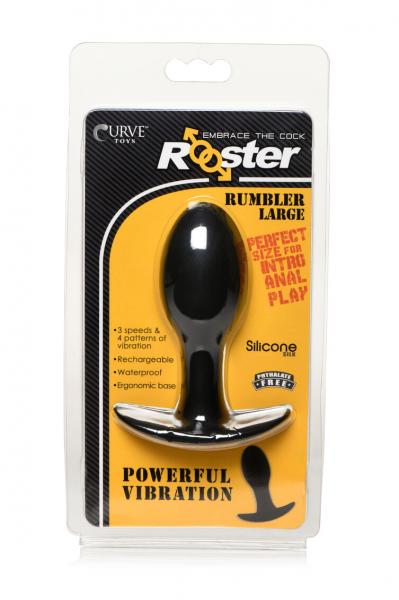 Rumbler Vibrating Silicone Butt Plug - Large