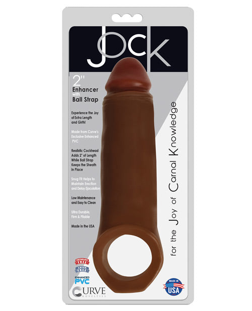 2 Inch Penis Enhancer with Ball Strap - Brown