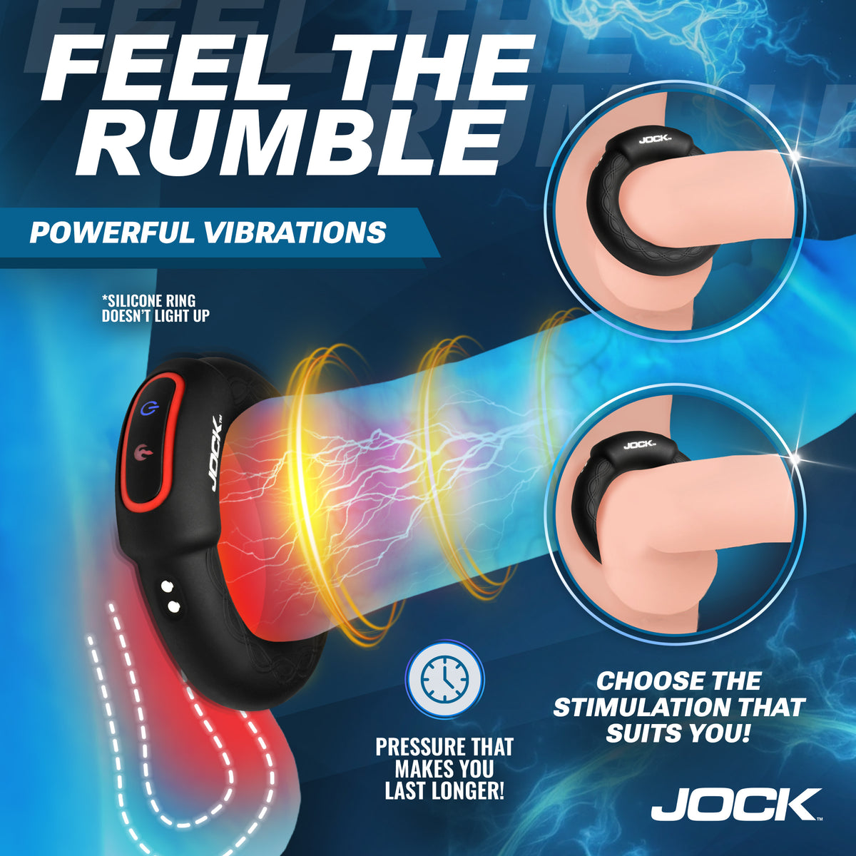 Rumbler Vibrating and Warming C-Ring - 1.8"