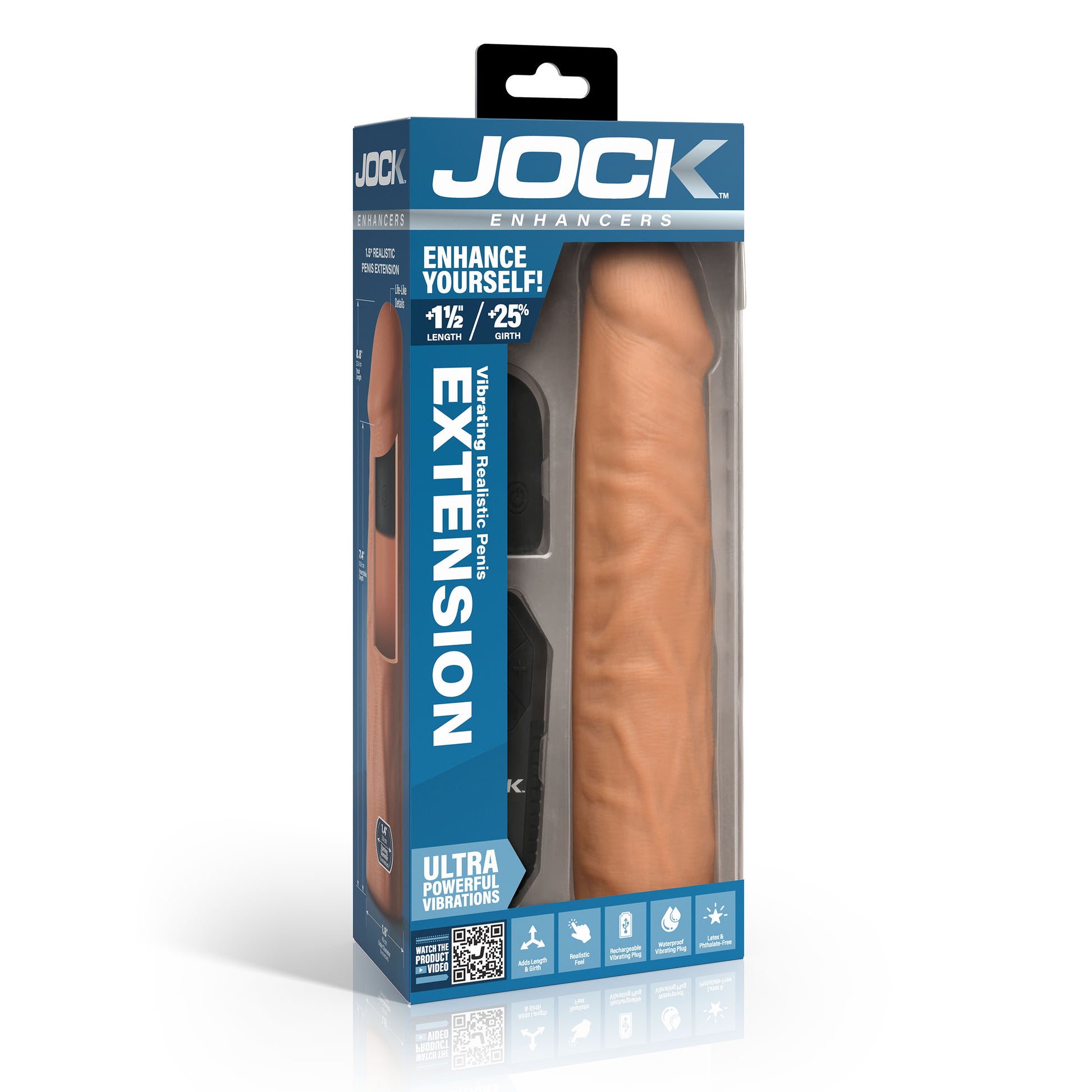 Enhancers Vibrating Penis Extension w/ Remote - Light