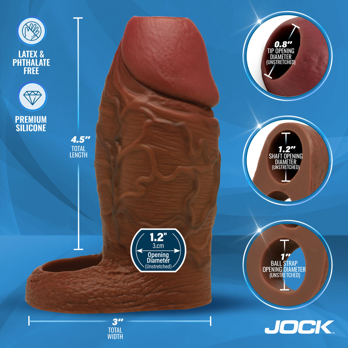 Enhancers Silicone Penis Extension Sleeve - Dark