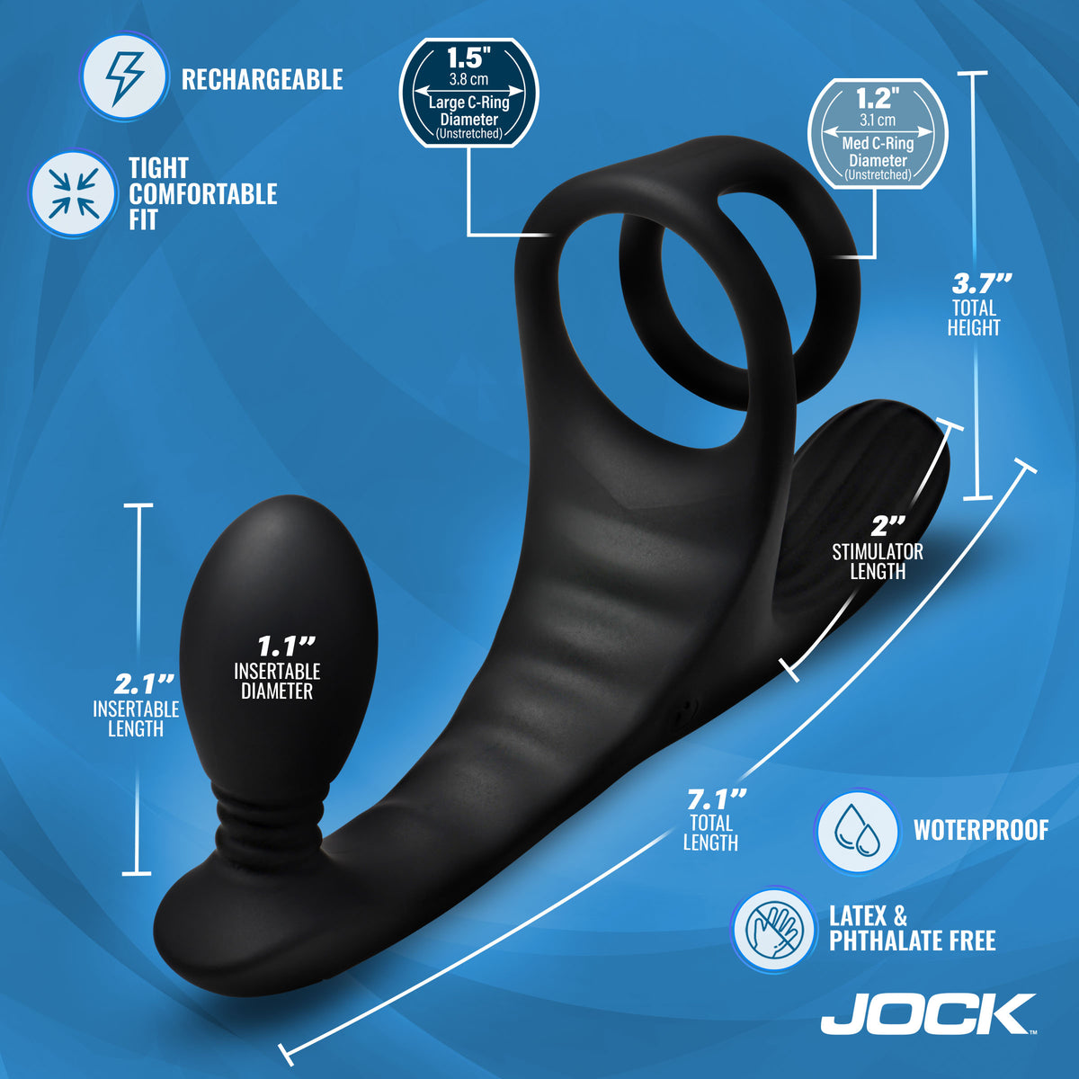 Triple Rush Vibrating C-Ring and Anal Plug w/ Remote