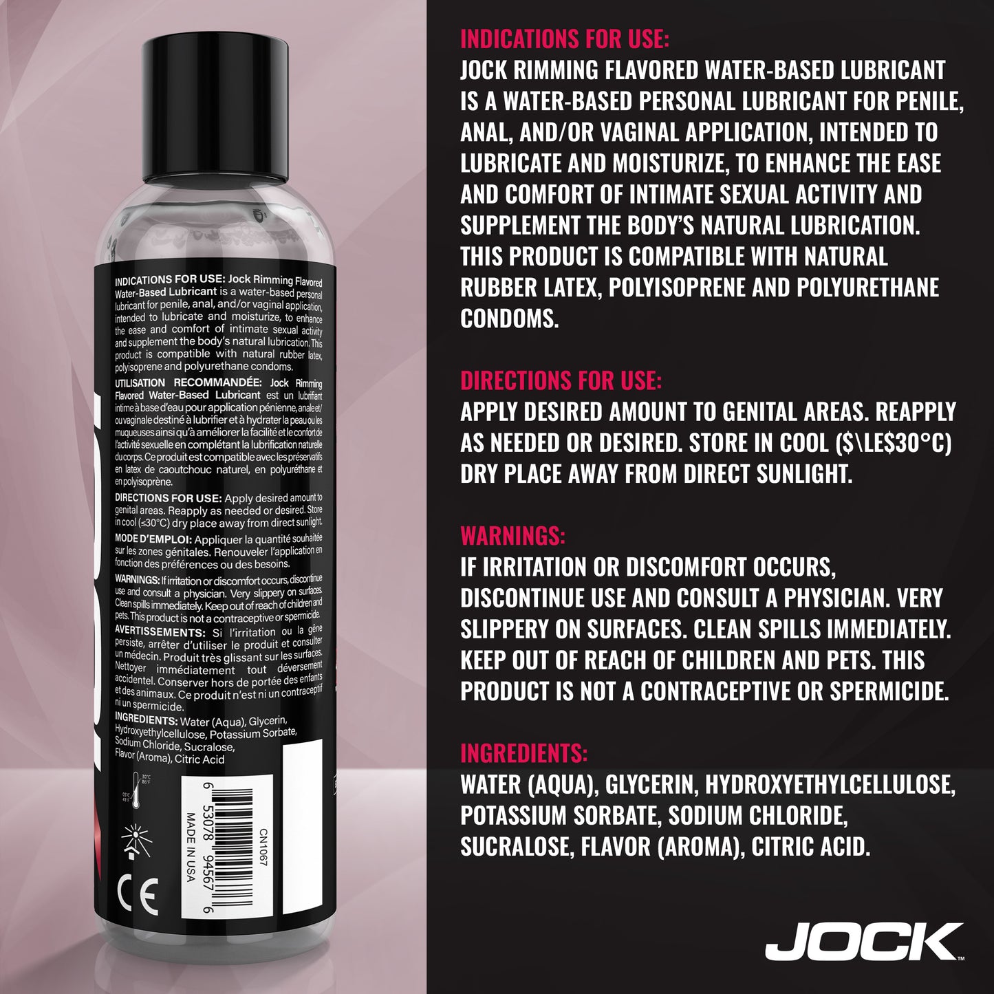 JOCK Rimming Lubricant 8oz - Cherry