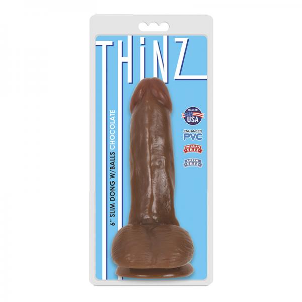 6 Inch Slim Dildo with Balls - Medium