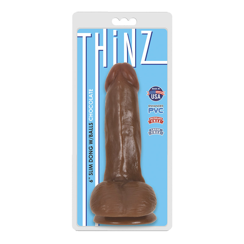 6 Inch Slim Dildo with Balls - Medium