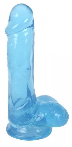 6 Inch Slim Stick with Balls Berry Ice Dildo