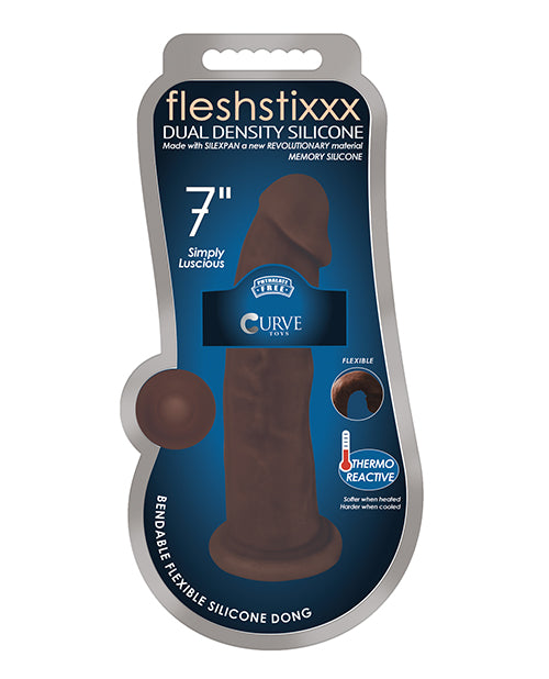 Silexpan Dark Hypoallergenic Silicone Dildo - 7 Inch