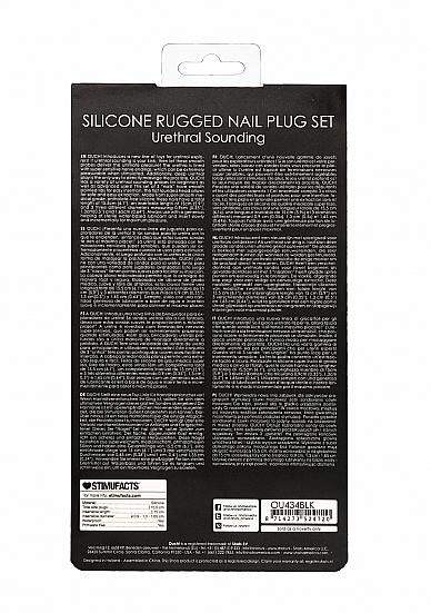 Silicone Rugged Nail Plug Set - Urethral Sounding - Black