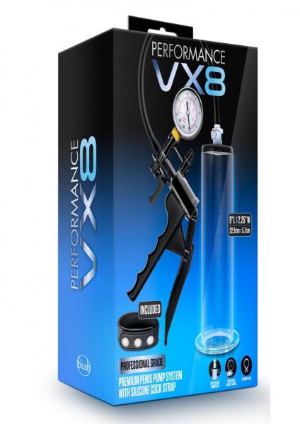 Performance - Vx8 Premium Penis Pump System With Silicone Cock Strap - Clear