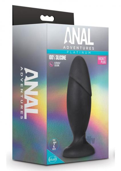 Blush Anal Adventures Platinum Silicone Rocket Plug - Black