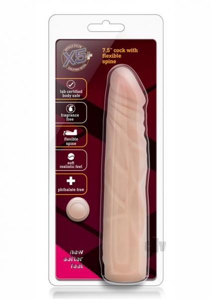 X5 7.5 inches Dildo with Flexible Spine Beige