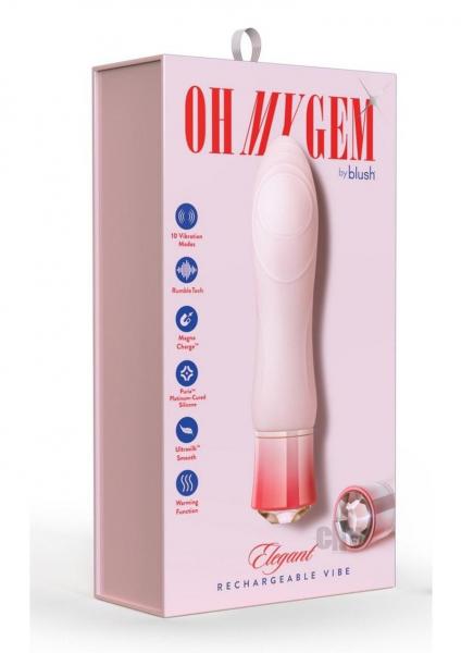 Blush Oh My Gem Elegant Rechargeable Warming Textured Silicone G-spot Vibrator Morganite