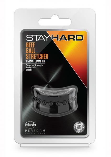 Stay Hard Beef Ball Stretcher Snug X Long 1" Black