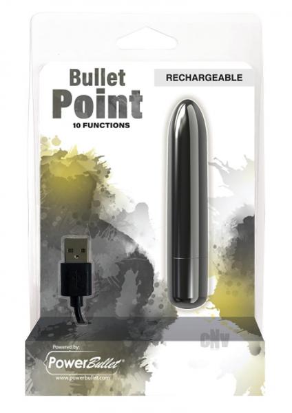 Bullet Point Rechargeable Bullet - 10 Functions Black