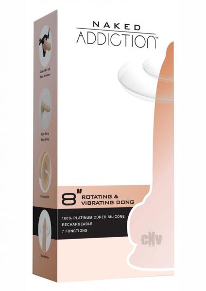 Naked Addiction Rotating & Vibrating Dong 8" Vanilla