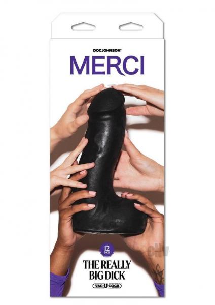 Merci The Really Big Dick With Xl Removable Vac-u-lock Suction Cup Black