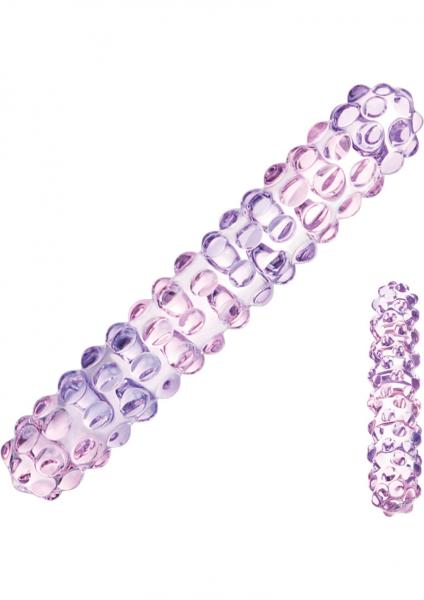 Purple Rose Nubby Glass Dildo
