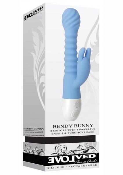 Evolved Bendy Bunny Dual Motors 8 Speeds&functions Ubs Rechargeable Cord Included Silicone Waterproo