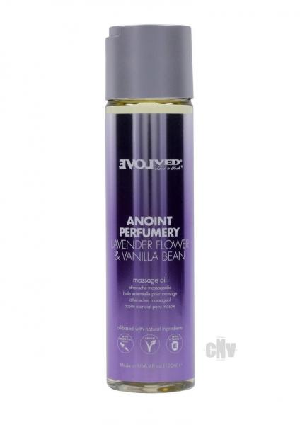 Evolved Anoint Perfumery Lavender Flower & Vanilla Bean Massage Oil 4 Oz.