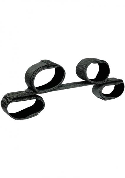 Bondage Bar with Neoprene Velcro Cuffs 24 inches Black
