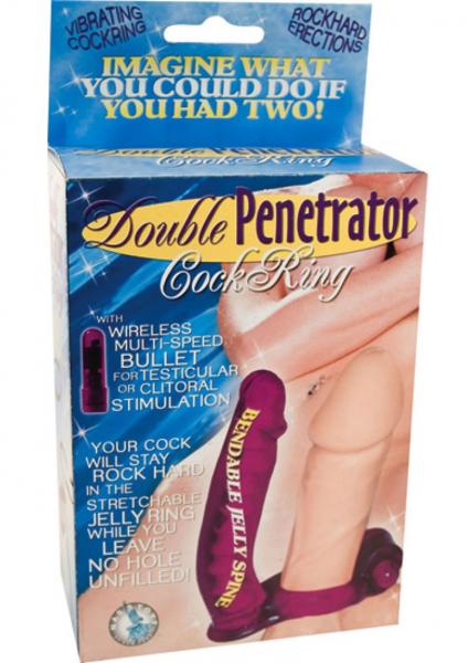 Double Penetrator C Ring W/ Bendable Dildo