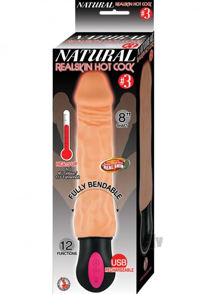 Natural Realskin Hot Cock #3 8 inches Beige