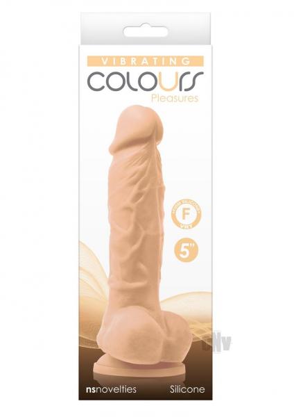 Colours Pleasures Vibrating 5" Dildo - White