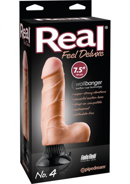 21 Real Feel Deluxe No 4 Wallbanger Dildo Waterproof 7.5 Inch Beige