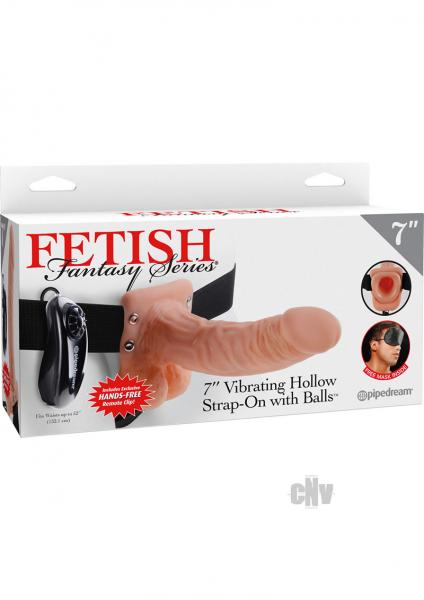 Fetish Fantasy 7in Vibrating Hollow Strap-on With Balls Flesh