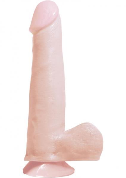 Basix Rubber Works 7.5 Inch Dong With Suction Cup - Flesh