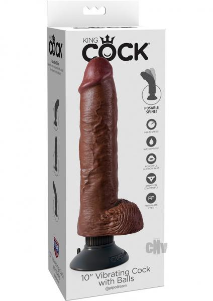 King Cock 10in Vibrating Cock W/balls