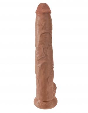 King Cock 14in Cock with Balls - Tan
