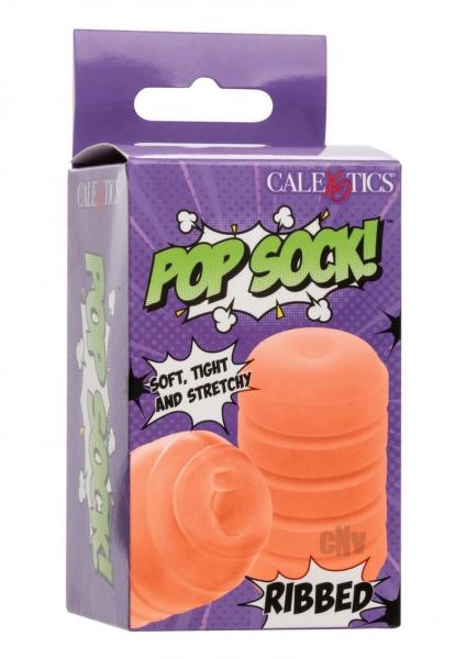 Pop Sock Ribbed Masturbator - Orange