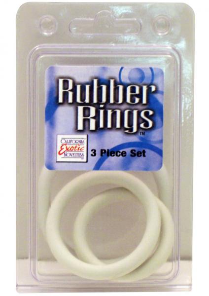 Rubber Cock Ring White 3 Piece